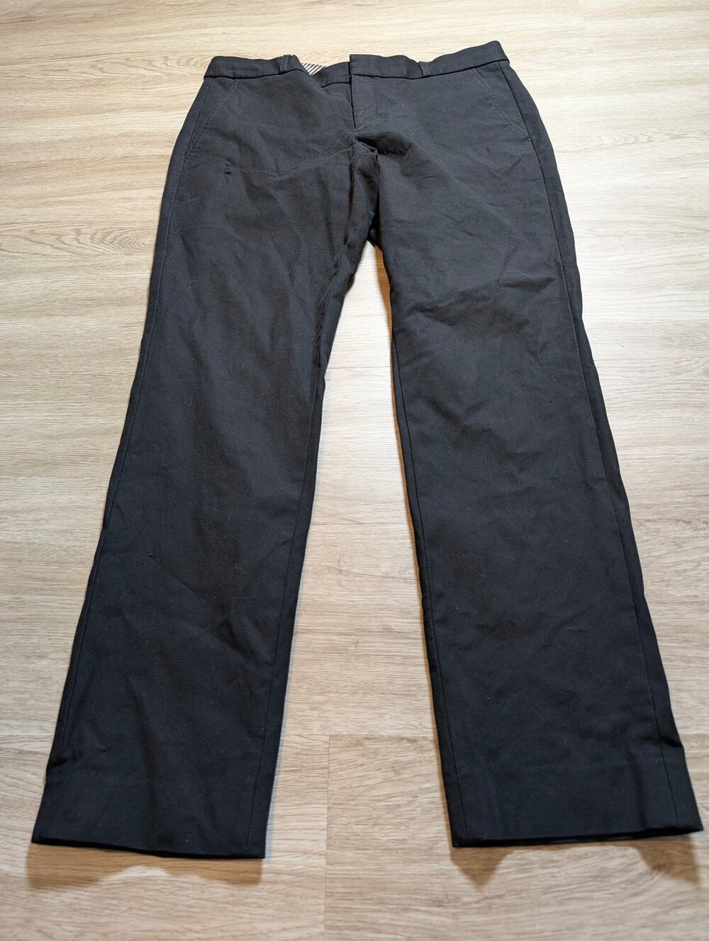 Banana Republic Womens 10L Ryan Slim Straight Black Stretch Trousers Work Pants
